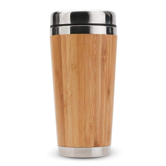 Bamboo Coffee Cup Stainless Steel Travel Mug With Lid